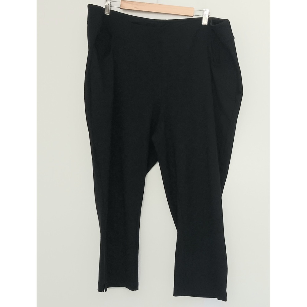 Belle by‎ Kim Gravel Women's 26W Coastal Crop Perfect Ponte Pants Black Preowned
